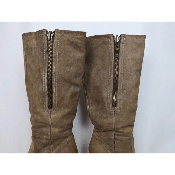 Vintage Y2K Steven by Steve Madden 10 M Leather Tall Riding Boots Wedge Heels - Picture 9 of 15